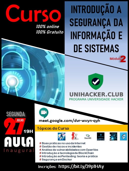 Banner do Curso de Introdução a Segurança da Informação e de Sistemas - Módulo 2